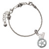 Silver Plated Texas Ranger Badge - Silver Plated Twist Rope Bead Charm Dangle with Mini Year 2026 on a large hole bead bracelet Jewelry Ideas and Examples