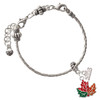 Silver Plated Large Orange Fall Leaf - Silver Plated Twist Rope Bead Charm Dangle with Mini Year 2026 on a large hole bead bracelet Jewelry Ideas and Examples