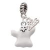 Silver Plated White Ghost - Silver Plated Twist Rope Bead Charm Dangle with Mini Year 2026: Year to Remember Jewelry Gift - Celebrations