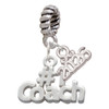 Silver Plated #1 Coach - Silver Plated Twist Rope Bead Charm Dangle with Mini Year 2026: Year to Remember Jewelry Gift - Celebrations