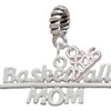 Silver Plated Basketball Mom - Silver Plated Twist Rope Bead Charm Dangle with Mini Year 2026: Year to Remember Jewelry Gift - Celebrations