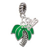 Silver Plated Large Enamel Palm Tree - Silver Plated Twist Rope Bead Charm Dangle with Mini Year 2026: Year to Remember Jewelry Gift - Celebrations