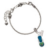 Silver Plated Tropical Blue Flip Flop with Palm Tree - Silver Plated Twist Rope Bead Charm Dangle with Mini Year 2026 on a large hole bead bracelet Jewelry Ideas and Examples