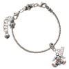 Silver Plated Sitting Bunny with Easter Egg - Silver Plated Twist Rope Bead Charm Dangle with Mini Year 2026 on a large hole bead bracelet Jewelry Ideas and Examples