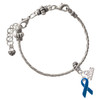 Silver Plated Blue Ribbon - Silver Plated Twist Rope Bead Charm Dangle with Mini Year 2026 on a large hole bead bracelet Jewelry Ideas and Examples