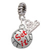 Silver Plated Volleyball - ''Set It'' - Silver Plated Twist Rope Bead Charm Dangle with Mini Year 2026: Year to Remember Jewelry Gift - Celebrations