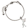 Silver Plated Cheerleader - Standing - Silver Plated Twist Rope Bead Charm Dangle with Mini Year 2026 on a large hole bead bracelet Jewelry Ideas and Examples