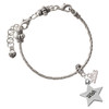 Silver Plated Wish Star - Silver Plated Twist Rope Bead Charm Dangle with Mini Year 2026 on a large hole bead bracelet Jewelry Ideas and Examples