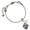 Silver Plated Large Pirate - Mascot - Silver Plated Twist Rope Bead Charm Dangle with Mini Year 2026 on a large hole bead bracelet Jewelry Ideas and Examples