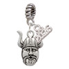 Silver Plated Large Viking - Mascot - Silver Plated Twist Rope Bead Charm Dangle with Mini Year 2026: Year to Remember Jewelry Gift - Celebrations