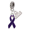 Silver Plated Purple Ribbon - Silver Plated Twist Rope Bead Charm Dangle with Mini Year 2026: Year to Remember Jewelry Gift - Celebrations