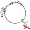 Silver Plated Reindeer with Red Crystal - Silver Plated Twist Rope Bead Charm Dangle with Mini Year 2026 on a large hole bead bracelet Jewelry Ideas and Examples