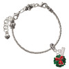 Enamel Wreath with Bow - Silver Plated Twist Rope Bead Charm Dangle with Mini Year 2026 on a large hole bead bracelet Jewelry Ideas and Examples