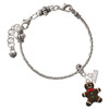 Enamel Gingerbread Cookie Boy - Silver Plated Twist Rope Bead Charm Dangle with Mini Year 2026 on a large hole bead bracelet Jewelry Ideas and Examples