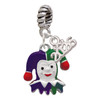 Silver Plated Mardi Gras Jester - Silver Plated Twist Rope Bead Charm Dangle with Mini Year 2026: Year to Remember Jewelry Gift - Celebrations