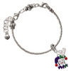 Silver Plated Mardi Gras Jester - Silver Plated Twist Rope Bead Charm Dangle with Mini Year 2026 on a large hole bead bracelet Jewelry Ideas and Examples