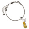 Silver Plated Yellow Paw Flip Flop - Silver Plated Twist Rope Bead Charm Dangle with Mini Year 2026 on a large hole bead bracelet Jewelry Ideas and Examples