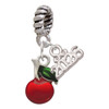 Silver Plated Single Cherry - Silver Plated Twist Rope Bead Charm Dangle with Mini Year 2026: Year to Remember Jewelry Gift - Celebrations
