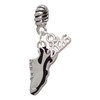 Silver Plated Black Running Shoe - Silver Plated Twist Rope Bead Charm Dangle with Mini Year 2026: Year to Remember Jewelry Gift - Celebrations