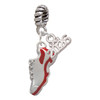 Silver Plated Red Running Shoe - Silver Plated Twist Rope Bead Charm Dangle with Mini Year 2026: Year to Remember Jewelry Gift - Celebrations
