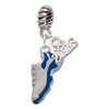 Silver Plated Blue Running Shoe - Silver Plated Twist Rope Bead Charm Dangle with Mini Year 2026: Year to Remember Jewelry Gift - Celebrations