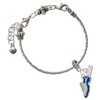 Silver Plated Blue Running Shoe - Silver Plated Twist Rope Bead Charm Dangle with Mini Year 2026 on a large hole bead bracelet Jewelry Ideas and Examples