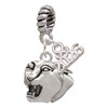 Silver Plated Small Panther - Mascot - Silver Plated Twist Rope Bead Charm Dangle with Mini Year 2026: Year to Remember Jewelry Gift - Celebrations