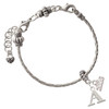 Silver Plated Large Initial - A - Silver Plated Twist Rope Bead Charm Dangle with Mini Year 2026 on a large hole bead bracelet Jewelry Ideas and Examples