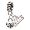 Silver Plated Mini Scroll Heart - Silver Plated Twist Rope Bead Charm Dangle with Mini Year 2026: Year to Remember Jewelry Gift - Celebrations