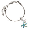 Silver Plated Hot Blue Starfish - Silver Plated Twist Rope Bead Charm Dangle with Mini Year 2026 on a large hole bead bracelet Jewelry Ideas and Examples