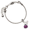 Silver Plated Mini Hot Purple Enamel Ladybug - Silver Plated Twist Rope Bead Charm Dangle with Mini Year 2026 on a large hole bead bracelet Jewelry Ideas and Examples