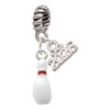 Silver Plated Bowling Pin - Silver Plated Twist Rope Bead Charm Dangle with Mini Year 2026: Year to Remember Jewelry Gift - Celebrations