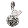 Silver Plated Antiqued Sand Dollar - Silver Plated Twist Rope Bead Charm Dangle with Mini Year 2026: Year to Remember Jewelry Gift - Celebrations