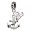 Silver Plated Antiqued Anchor - Silver Plated Twist Rope Bead Charm Dangle with Mini Year 2026: Year to Remember Jewelry Gift - Celebrations