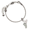 Silver Plated Foot - Silver Plated Twist Rope Bead Charm Dangle with Mini Year 2026 on a large hole bead bracelet Jewelry Ideas and Examples