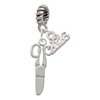 Silver Plated Scissors - Silver Plated Twist Rope Bead Charm Dangle with Mini Year 2026: Year to Remember Jewelry Gift - Celebrations