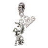 Silver Plated Unicorn - Silver Plated Twist Rope Bead Charm Dangle with Mini Year 2026: Year to Remember Jewelry Gift - Celebrations