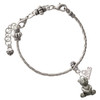 Silver Plated Teddy Bear - Silver Plated Twist Rope Bead Charm Dangle with Mini Year 2026 on a large hole bead bracelet Jewelry Ideas and Examples