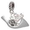 Silver Plated French Horn - Silver Plated Twist Rope Bead Charm Dangle with Mini Year 2026: Year to Remember Jewelry Gift - Celebrations