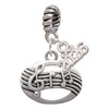 Silver Plated Oval with Music Notes - Silver Plated Twist Rope Bead Charm Dangle with Mini Year 2026: Year to Remember Jewelry Gift - Celebrations