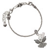 Silver Plated Angel with Heart - Silver Plated Twist Rope Bead Charm Dangle with Mini Year 2026 on a large hole bead bracelet Jewelry Ideas and Examples