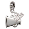 Silver Plated Small Megaphone - Silver Plated Twist Rope Bead Charm Dangle with Mini Year 2026: Year to Remember Jewelry Gift - Celebrations