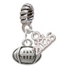 Silver Plated Mini Football - Silver Plated Twist Rope Bead Charm Dangle with Mini Year 2026: Year to Remember Jewelry Gift - Celebrations