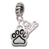 Silver Plated Small Paw - Silver Plated Twist Rope Bead Charm Dangle with Mini Year 2026: Year to Remember Jewelry Gift - Celebrations