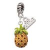 Silver Plated Enamel Pineapple - Silver Plated Twist Rope Bead Charm Dangle with Mini Year 2026: Year to Remember Jewelry Gift - Celebrations