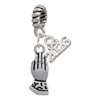 Silver Plated Praying Hands - Silver Plated Twist Rope Bead Charm Dangle with Mini Year 2026: Year to Remember Jewelry Gift - Celebrations