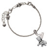 Silver Plated 3-D Elephant - Silver Plated Twist Rope Bead Charm Dangle with Mini Year 2026 on a large hole bead bracelet Jewelry Ideas and Examples