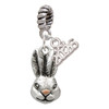 Silver Plated Antiqued Bunny Head - Silver Plated Twist Rope Bead Charm Dangle with Mini Year 2026: Year to Remember Jewelry Gift - Celebrations