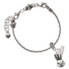 Silver Plated Antiqued Bunny Head - Silver Plated Twist Rope Bead Charm Dangle with Mini Year 2026 on a large hole bead bracelet Jewelry Ideas and Examples