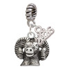 Silver Plated Ram Head - Silver Plated Twist Rope Bead Charm Dangle with Mini Year 2026: Year to Remember Jewelry Gift - Celebrations
